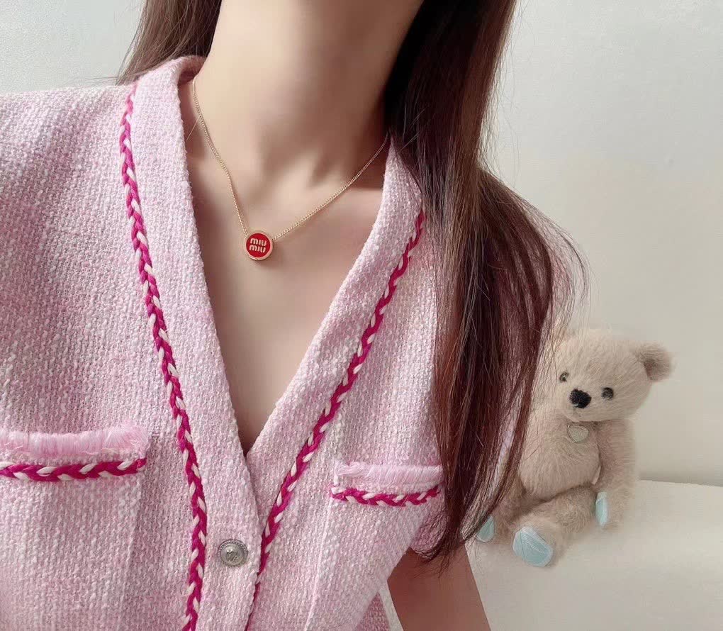 Miu Miu necklace with red circular pendant